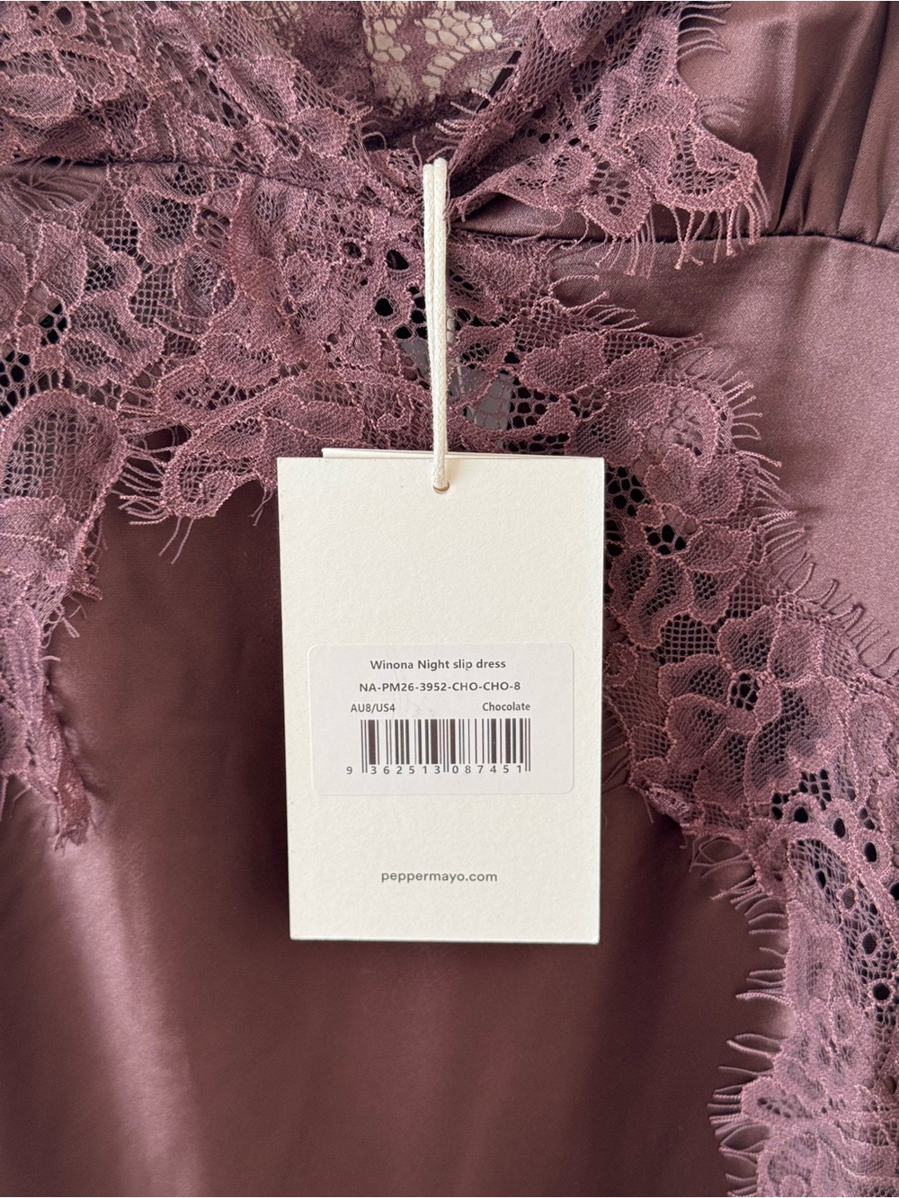 Peppermayo Winona night slip maxi dress - chocolate - Picture 6 of 8